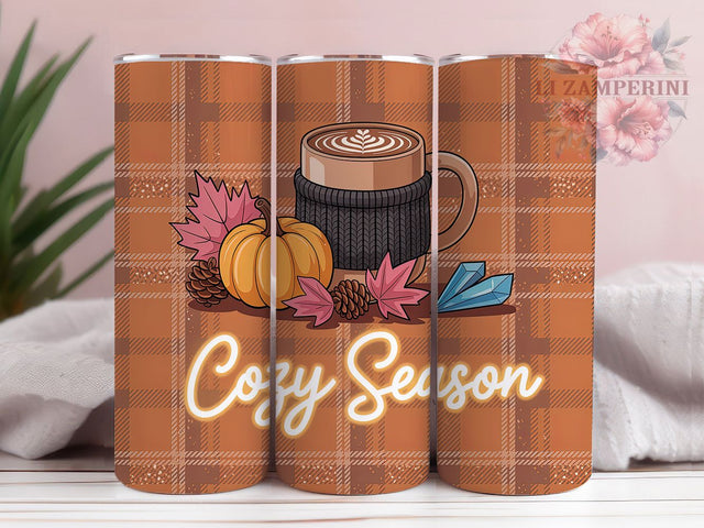 Pumpkin Spice Cozy Fall Floral Tumbler, Cozy Fall 20Oz Sublimation, Autumn Floral Coffee Cup, Rustic Harvest Mug Wrap, Farmhouse Pumpkin Drinkware Design, Thanksgiving Cozy Cup, Fall Flowers Tumbler Sublimation Li Zamperini 