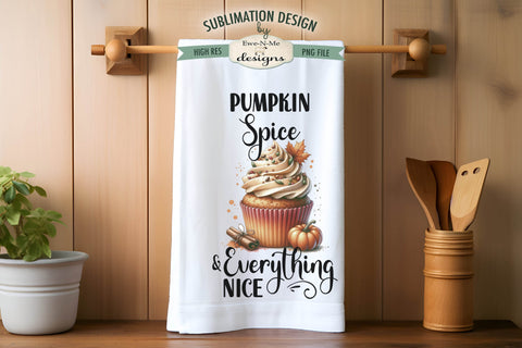 Pumpkin Spice Cupcake | Kitchen Towel Sublimation Designs Sublimation Ewe-N-Me Designs 