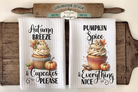 Pumpkin Spice Cupcake | Kitchen Towel Sublimation Designs Sublimation Ewe-N-Me Designs 