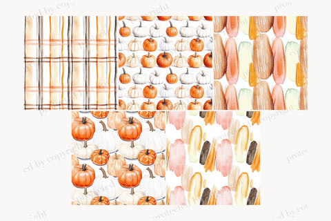 Pumpkin Spice Digital Paper | Autumn Farm Backgrounds Digital Pattern GlamArtZhanna 