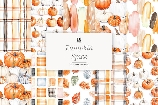 Pumpkin Spice Digital Paper | Autumn Farm Backgrounds Digital Pattern GlamArtZhanna 
