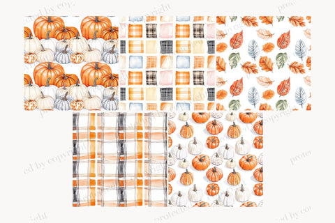 Pumpkin Spice Digital Paper | Autumn Farm Backgrounds Digital Pattern GlamArtZhanna 