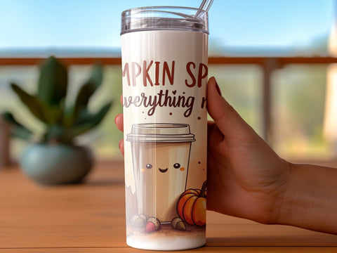 Pumpkin Spice & Everything Nice Fall Tumbler Wrap Sublimation png Sublimation Luvleigh Digitals 