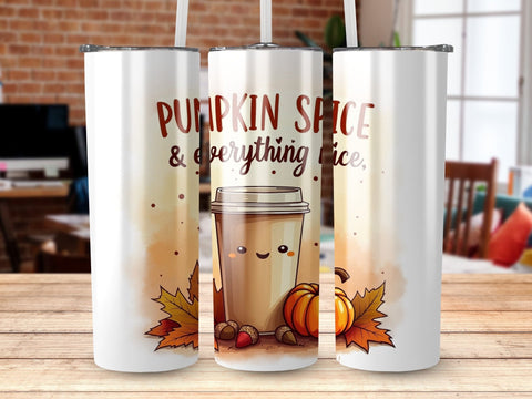 Pumpkin Spice & Everything Nice Fall Tumbler Wrap Sublimation png Sublimation Luvleigh Digitals 