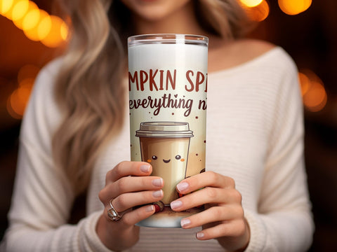 Pumpkin Spice & Everything Nice Fall Tumbler Wrap Sublimation png Sublimation Luvleigh Digitals 