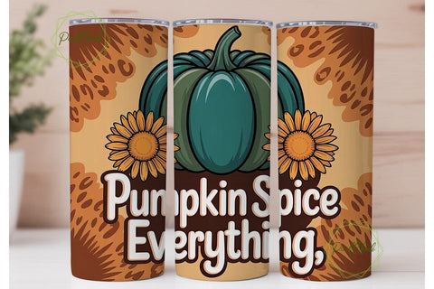 Pumpkin Spice Everything Tumbler Wrap Sublimation PixelChick 