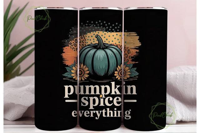 Pumpkin Spice Everything Tumbler Wrap Sublimation PixelChick 