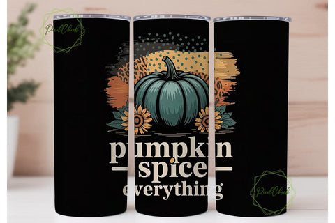 Pumpkin Spice Everything Tumbler Wrap Sublimation PixelChick 