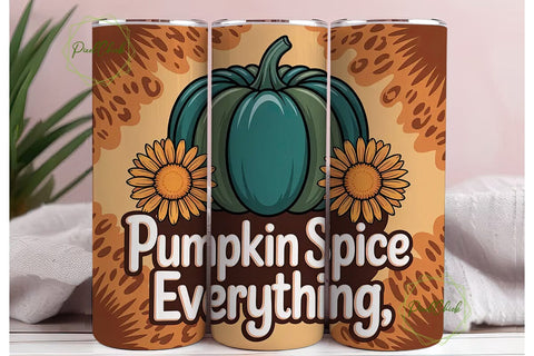 Pumpkin Spice Everything Tumbler Wrap Sublimation PixelChick 