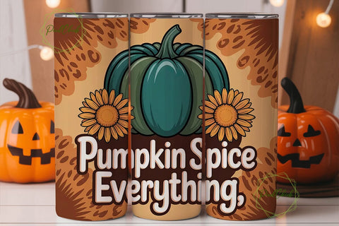 Pumpkin Spice Everything Tumbler Wrap Sublimation PixelChick 