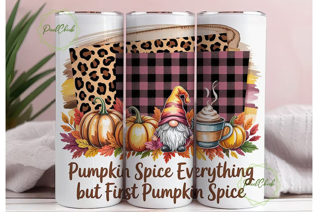 Pumpkin Spice Fall 20oz Tumbler Wrap Sublimation PixelChick 