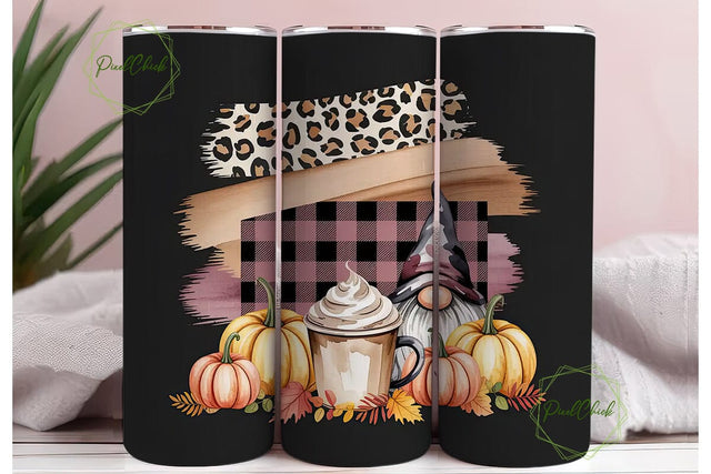 Pumpkin Spice Fall 20oz Tumbler Wrap Sublimation PixelChick 