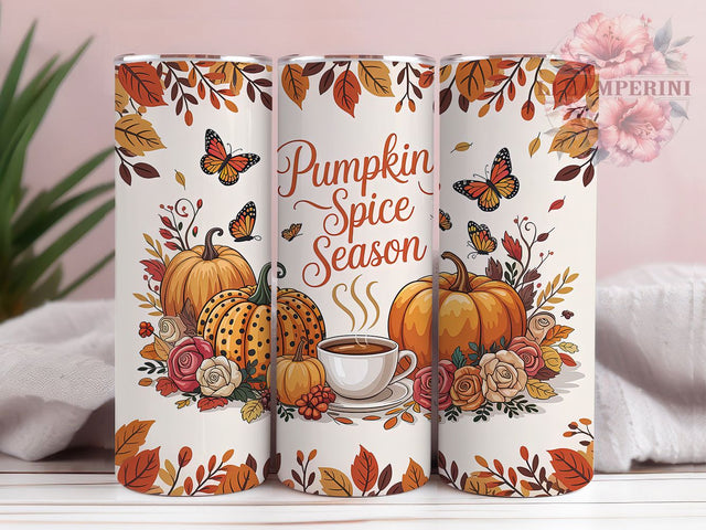 Pumpkin Spice Fall Coffee Tumbler Wrap, Fall Coffee Wrap, 20oz Sublimation, Autumn Spice Cup, Pumpkin Latte Mug, Cozy Fall Tumbler, Pumpkin Season Drinkware Sublimation Li Zamperini 