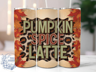 Pumpkin Spice Fall Coffee Tumbler Wrap, Pumpkin Spice Png, 20oz Skinny Tumbler, Autumn Tumbler Png, Sublimation Design, Tumbler Wrap Download, Fall Coffee Png Sublimation ToriDesigns 