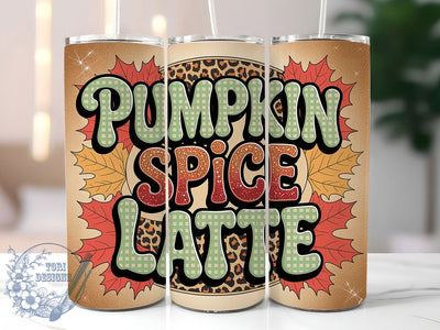 Pumpkin Spice Fall Coffee Tumbler Wrap, Pumpkin Spice Png, 20oz Skinny Tumbler, Autumn Tumbler Png, Sublimation Design, Tumbler Wrap Download, Fall Coffee Png Sublimation ToriDesigns 