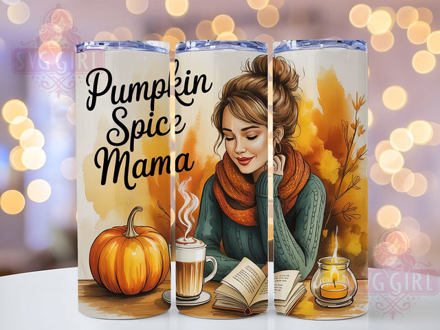 Pumpkin Spice Fall Mama Tumbler Wrap, Fall Mama Tumbler, Mom Life Tumbler Wrap, Pumpkin Spice Tumbler, Autumn Sublimation, 20oz Skinny Tumbler Png, Hello Fall Png Sublimation SvggirlplusArt 
