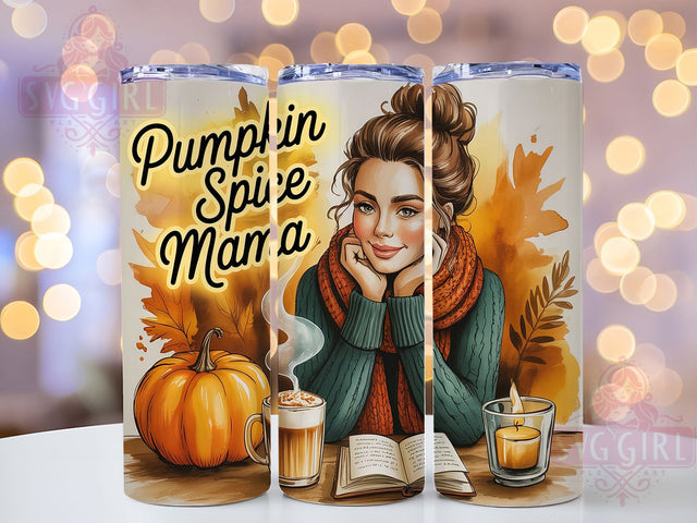 Pumpkin Spice Fall Mama Tumbler Wrap, Fall Mama Tumbler, Mom Life Tumbler Wrap, Pumpkin Spice Tumbler, Autumn Sublimation, 20oz Skinny Tumbler Png, Hello Fall Png Sublimation SvggirlplusArt 