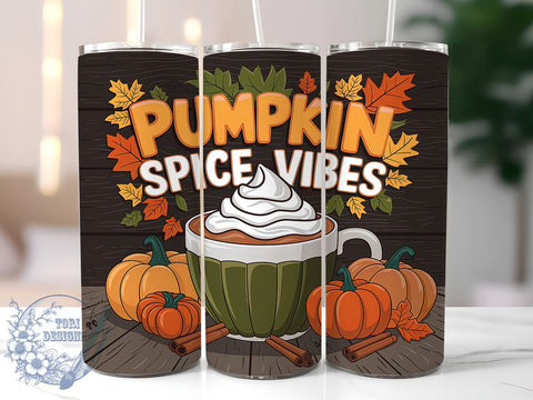 Pumpkin Spice, Fall Tumbler, 20oz Sublimation, Autumn Vibes, Seasonal Drinkware, Coffee Lovers, Cozy Fall Designs, Thanksgiving Tumblers Sublimation ToriDesigns 