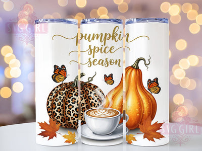 Pumpkin Spice Fall Vibes Tumbler Wrap, Fall Tumbler Wrap, Fall Vibes Png, 20oz Skinny Tumbler Png, Autumn Tumbler Design, Pumpkin Sublimation, Hello Fall Png Sublimation SvggirlplusArt 