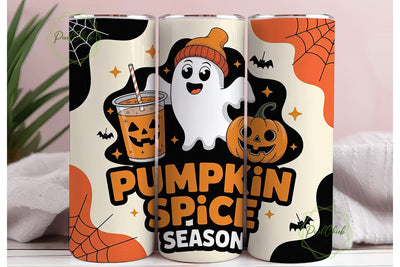 Pumpkin Spice Ghost 20oz Tumbler Wrap Sublimation PixelChick 