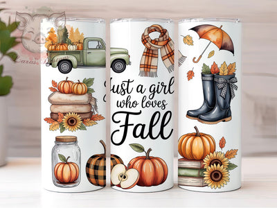 Pumpkin Spice Girly Fall Tumbler Wrap, Fall Tumbler Png, 20oz Skinny Tumbler, Sublimation Download, Autumn Tumbler Wrap, Pumpkin Spice Vibes, Girly Fall Tumbler Sublimation Lara' s Designs 