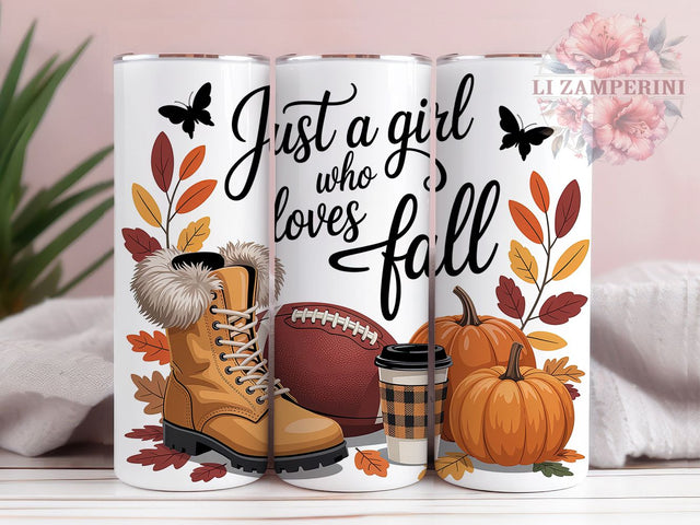 Pumpkin Spice Girly Fall Tumbler Wrap, Fall Tumbler Png, 20oz Skinny Tumbler, Sublimation Download, Pumpkin Spice Vibes, Autumn Tumbler Wrap, Girly Fall Tumbler Sublimation Li Zamperini 