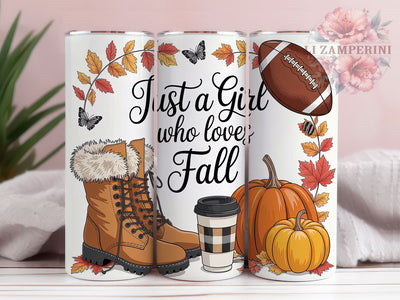 Pumpkin Spice Girly Fall Tumbler Wrap, Fall Tumbler Png, 20oz Skinny Tumbler, Sublimation Download, Pumpkin Spice Vibes, Autumn Tumbler Wrap, Girly Fall Tumbler Sublimation Li Zamperini 