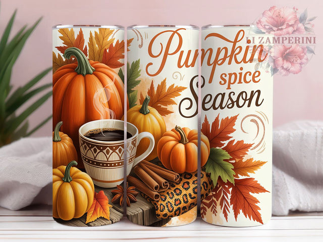Pumpkin Spice Hello Fall Tumbler Wrap, Fall Tumbler Png, 20oz Skinny Tumbler, Pumpkin Spice Vibes, Sublimation Download, Harvest Tumbler Design, Hello Fall Tumbler Sublimation Li Zamperini 