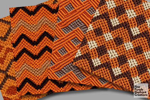 Pumpkin Spice Knit Fabric Texture Sublimation Digital Pattern Fine Purple Elephant Creations 