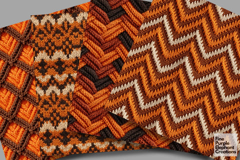 Pumpkin Spice Knit Fabric Texture Sublimation Digital Pattern Fine Purple Elephant Creations 