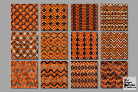 Pumpkin Spice Knit Fabric Texture Sublimation Digital Pattern Fine Purple Elephant Creations 