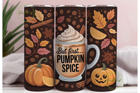 Pumpkin Spice Latte 20oz Tumbler Wrap Sublimation PixelChick 