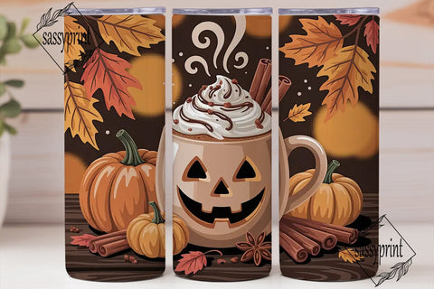Pumpkin Spice Latte 20oz Tumbler Wrap Sublimation sassyprint 