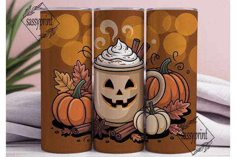 Pumpkin Spice Latte 20oz Tumbler Wrap Sublimation sassyprint 