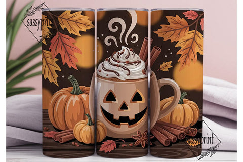 Pumpkin Spice Latte 20oz Tumbler Wrap Sublimation sassyprint 