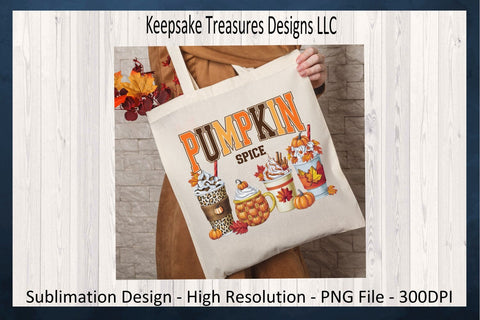 Pumpkin Spice Latte Drinks Fall Sublimation PNG Design Sublimation Keepsake Treasures Designs LLC. 
