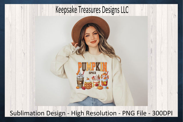 Pumpkin Spice Latte Drinks Fall Sublimation PNG Design Sublimation Keepsake Treasures Designs LLC. 
