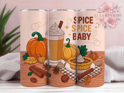 Pumpkin Spice Latte Fall Tumbler, Fall Vibes Wrap, Autumn Drinkware, Spice Baby Cup, Cozy Fall Mug, Thanksgiving Tumbler, Pumpkin Latte Wrap Sublimation Li Zamperini 
