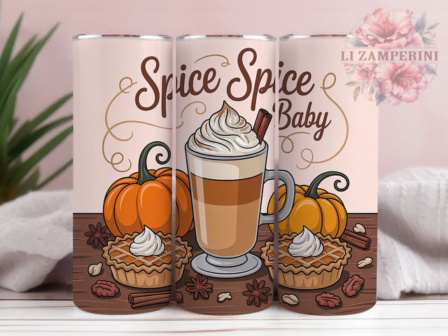 Pumpkin Spice Latte Fall Tumbler, Fall Vibes Wrap, Autumn Drinkware, Spice Baby Cup, Cozy Fall Mug, Thanksgiving Tumbler, Pumpkin Latte Wrap Sublimation Li Zamperini 