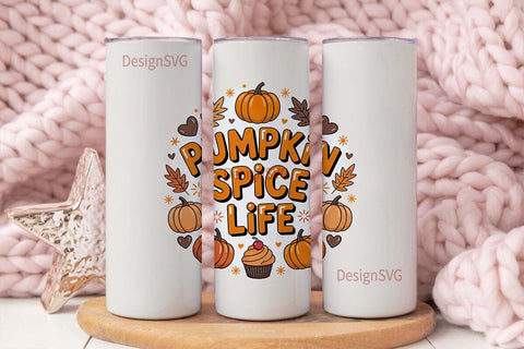 Pumpkin Spice Life 20oz Tumbler Wrap Sublimation DesignSVG 