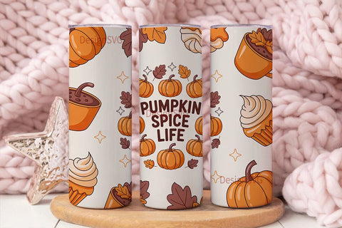 Pumpkin Spice Life 20oz Tumbler Wrap Sublimation DesignSVG 