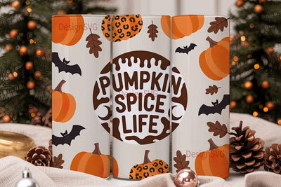 Pumpkin Spice Life 20oz Tumbler Wrap Sublimation DesignSVG 
