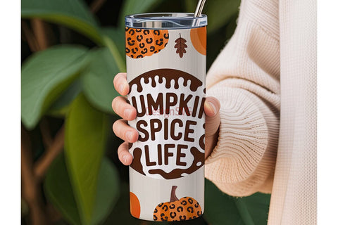 Pumpkin Spice Life 20oz Tumbler Wrap Sublimation DesignSVG 
