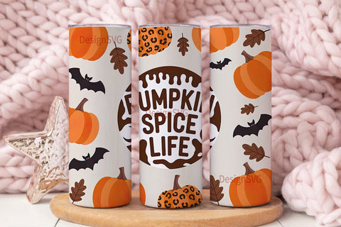 Pumpkin Spice Life 20oz Tumbler Wrap Sublimation DesignSVG 