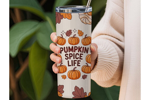 Pumpkin Spice Life 20oz Tumbler Wrap Sublimation DesignSVG 