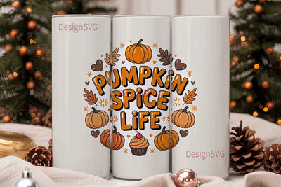 Pumpkin Spice Life 20oz Tumbler Wrap Sublimation DesignSVG 