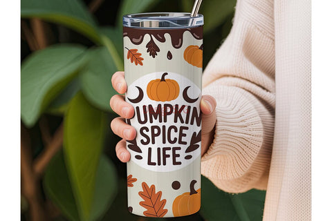 Pumpkin Spice Life 20oz Tumbler Wrap Sublimation DesignSVG 