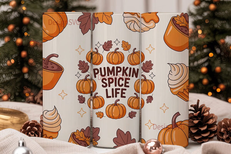 Pumpkin Spice Life 20oz Tumbler Wrap Sublimation DesignSVG 