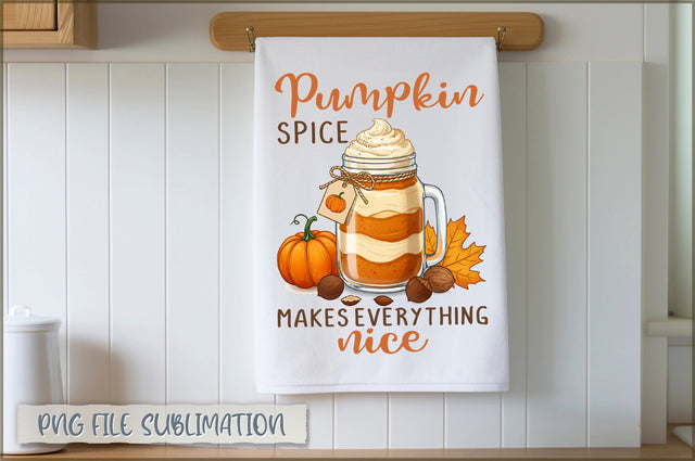 Pumpkin spice makes everything nice Towel PNG Sublimation Shetara Begum 