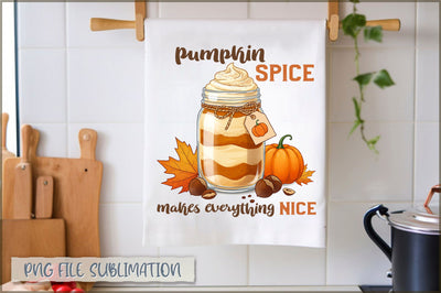 Pumpkin spice makes everything nice Towel PNG Sublimation Shetara Begum 